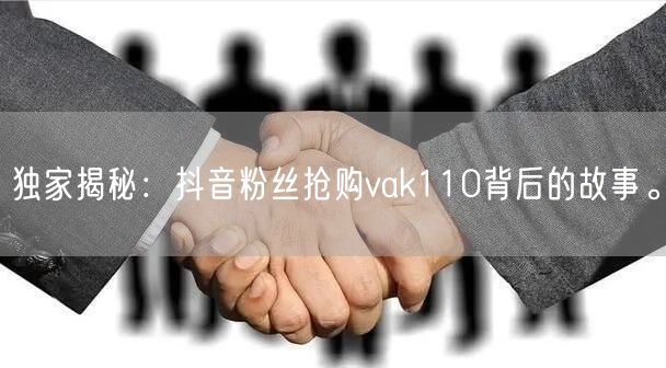 独家揭秘：抖音粉丝抢购vak110背后的故事。