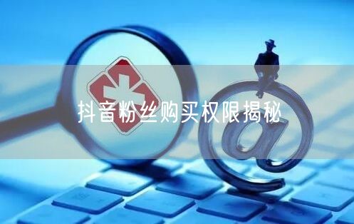 抖音粉丝购买权限揭秘