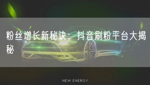 粉丝增长新秘诀：抖音刷粉平台大揭秘