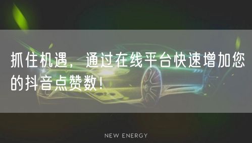 抓住机遇，通过在线平台快速增加您的抖音点赞数！