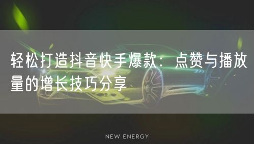 轻松打造抖音快手爆款：点赞与播放量的增长技巧分享