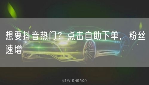 想要抖音热门？点击自助下单，粉丝速增