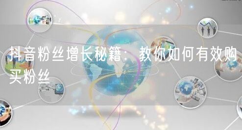 抖音粉丝增长秘籍：教你如何有效购买粉丝