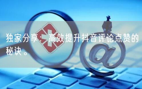 独家分享：高效提升抖音评论点赞的秘诀。