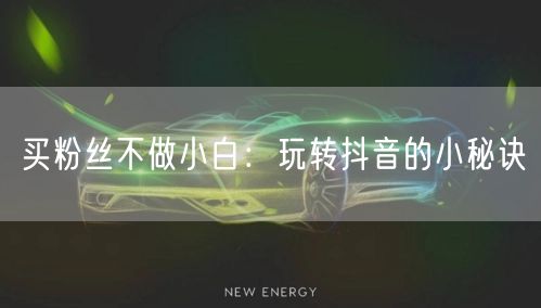 买粉丝不做小白：玩转抖音的小秘诀