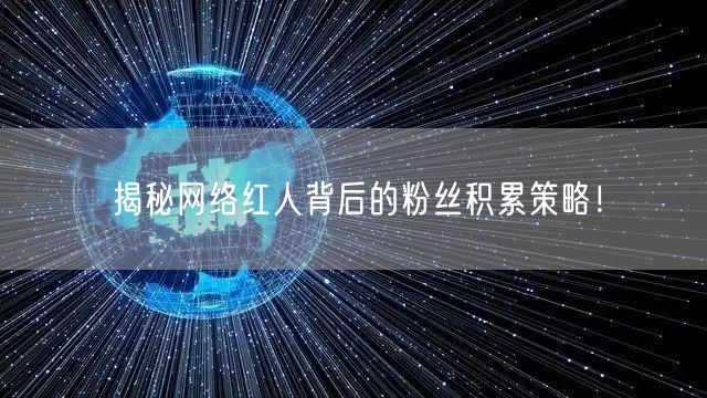 揭秘网络红人背后的粉丝积累策略！
