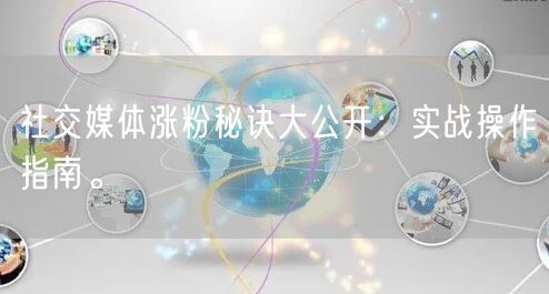 社交媒体涨粉秘诀大公开：实战操作指南。