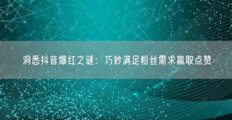 洞悉抖音爆红之谜：巧妙满足粉丝需求赢取点赞