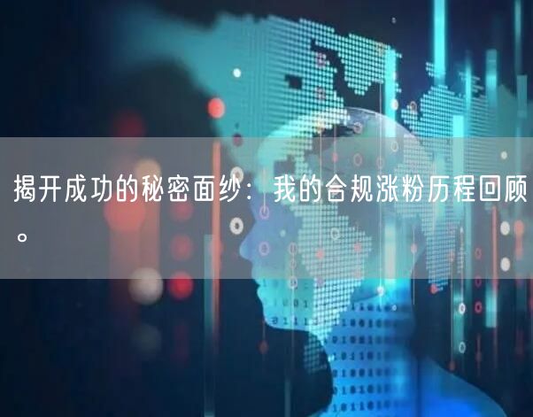 揭开成功的秘密面纱：我的合规涨粉历程回顾。