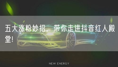 五大涨粉妙招，带你走进抖音红人殿堂!