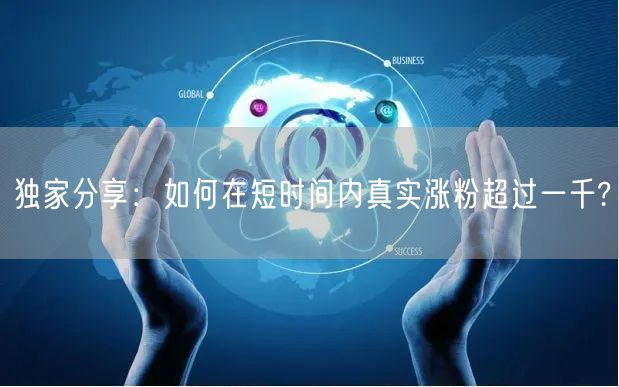 独家分享：如何在短时间内真实涨粉超过一千?