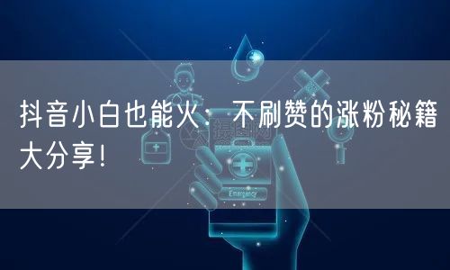 抖音小白也能火：不刷赞的涨粉秘籍大分享！