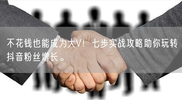 不花钱也能成为大V！七步实战攻略助你玩转抖音粉丝增长。