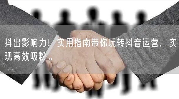抖出影响力！实用指南带你玩转抖音运营，实现高效吸粉。