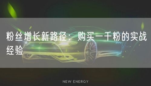 粉丝增长新路径：购买一千粉的实战经验