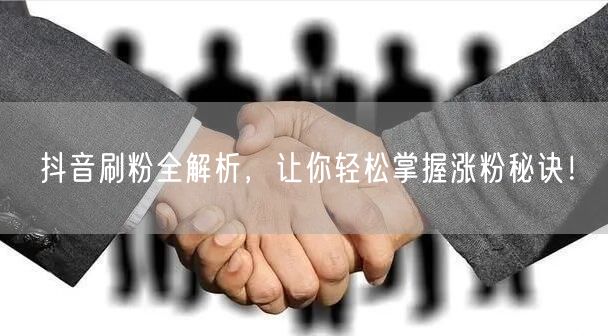 抖音刷粉全解析，让你轻松掌握涨粉秘诀！