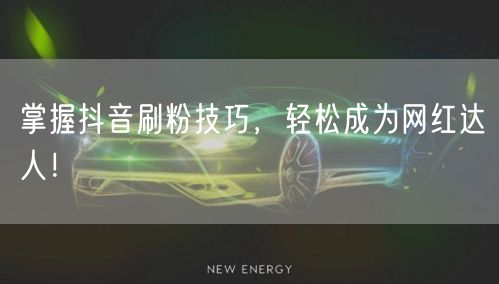 掌握抖音刷粉技巧，轻松成为网红达人！