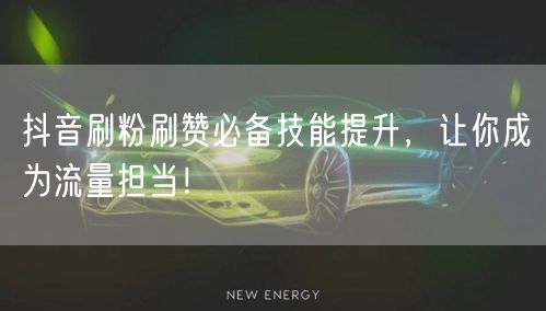 抖音刷粉刷赞必备技能提升，让你成为流量担当！