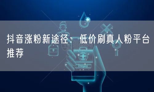 抖音涨粉新途径：低价刷真人粉平台推荐