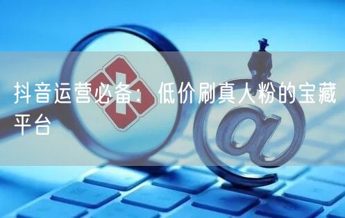 抖音运营必备：低价刷真人粉的宝藏平台