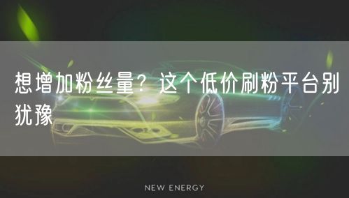 想增加粉丝量？这个低价刷粉平台别犹豫