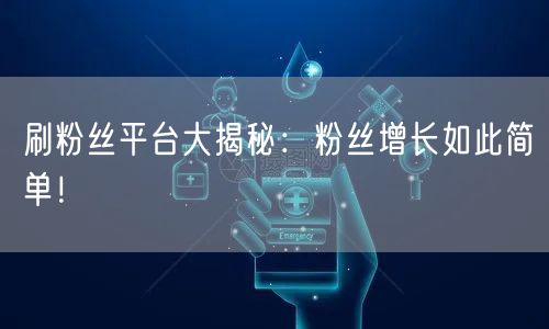 刷粉丝平台大揭秘：粉丝增长如此简单！