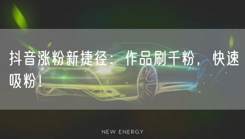 抖音涨粉新捷径：作品刷千粉，快速吸粉！