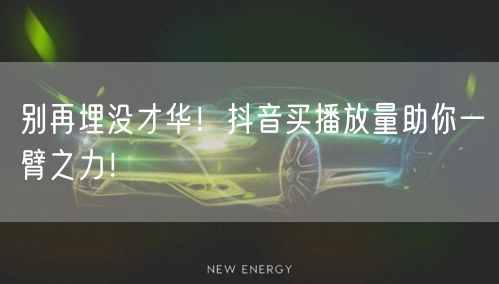 别再埋没才华！抖音买播放量助你一臂之力！