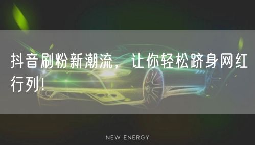 抖音刷粉新潮流，让你轻松跻身网红行列！