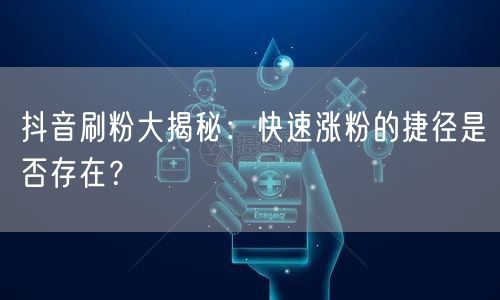 抖音刷粉大揭秘：快速涨粉的捷径是否存在？