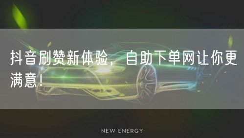 抖音刷赞新体验，自助下单网让你更满意！