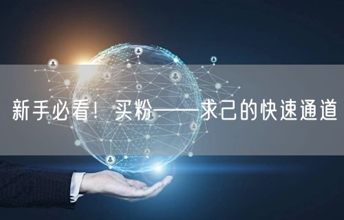 新手必看！买粉——求己的快速通道