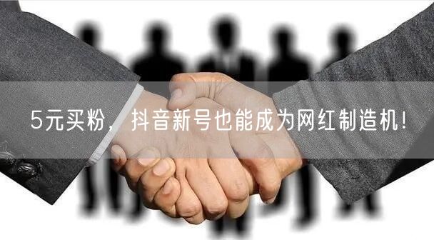 5元买粉，抖音新号也能成为网红制造机！