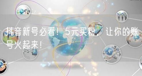 抖音新号必看！5元买粉，让你的账号火起来！