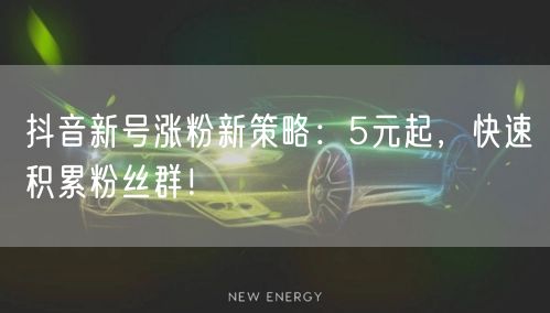 抖音新号涨粉新策略：5元起，快速积累粉丝群！