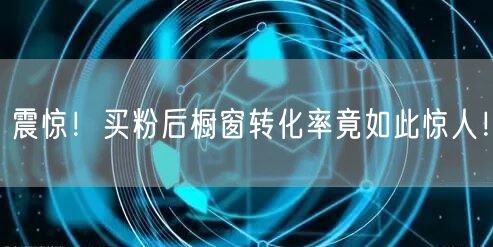 震惊！买粉后橱窗转化率竟如此惊人！