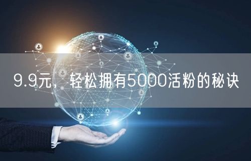 9.9元，轻松拥有5000活粉的秘诀