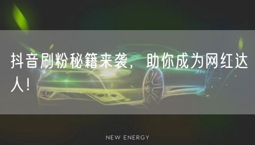 抖音刷粉秘籍来袭，助你成为网红达人！