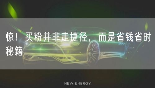 惊！买粉并非走捷径，而是省钱省时秘籍