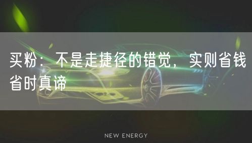 买粉：不是走捷径的错觉，实则省钱省时真谛