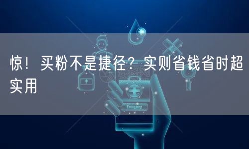 惊！买粉不是捷径？实则省钱省时超实用