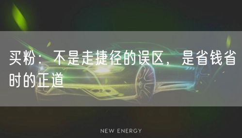 买粉：不是走捷径的误区，是省钱省时的正道