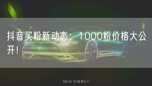 抖音买粉新动态：1000粉价格大公开！