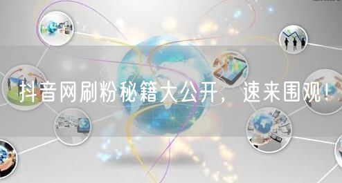 抖音网刷粉秘籍大公开，速来围观！