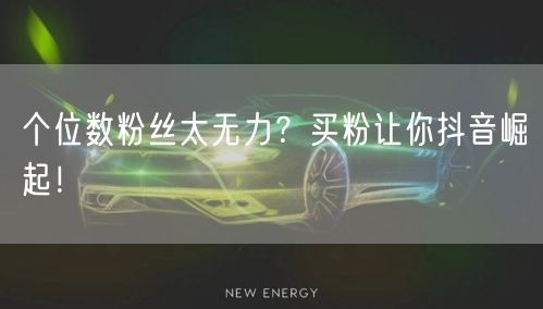个位数粉丝太无力？买粉让你抖音崛起！