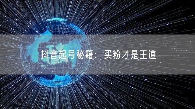 抖音起号秘籍：买粉才是王道