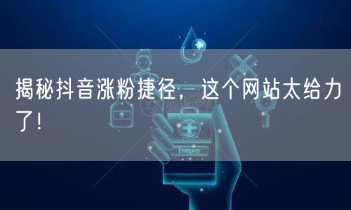 揭秘抖音涨粉捷径，这个网站太给力了！