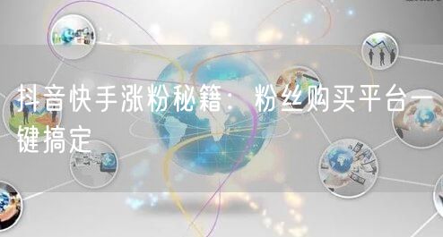 抖音快手涨粉秘籍：粉丝购买平台一键搞定
