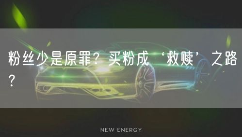 粉丝少是原罪？买粉成‘救赎’之路？