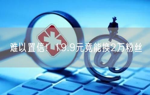 难以置信！19.9元竟能换2万粉丝